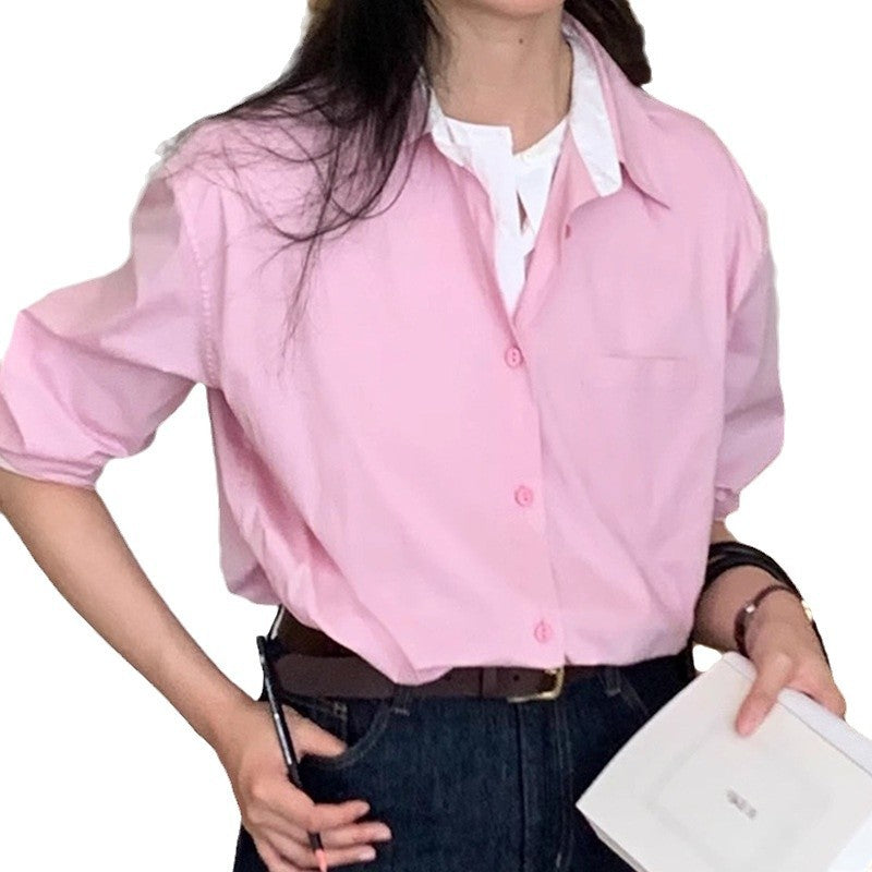 Chemisier oversized à bouton pour femmes Chic und Stil