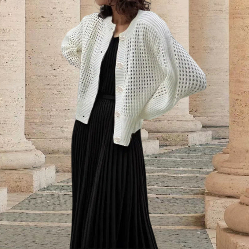Veste en tricot pour femmes avec une structure en filet aérien Chic und Stil