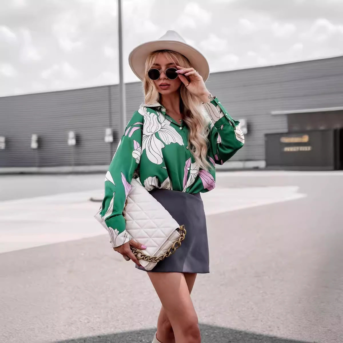 Plus Size Women's Blouse with Floral Pattern Chic and Style
