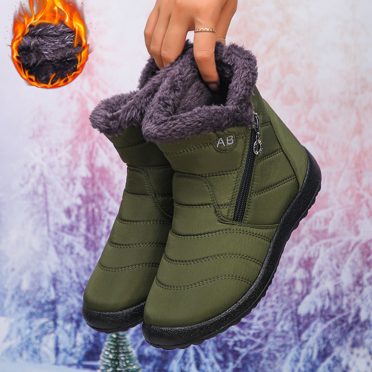 Bottes d'hiver thermo pour femmes avec doublure douillette et zip latéral Chic und Stil