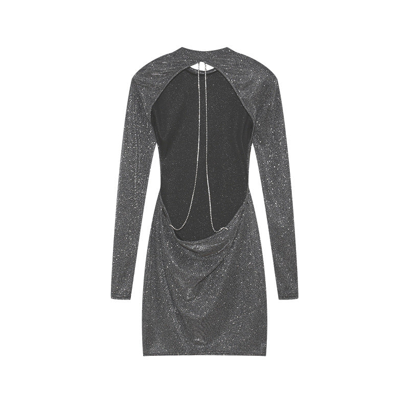 Women's mini dress with shiny detail on the back Chic und Stil