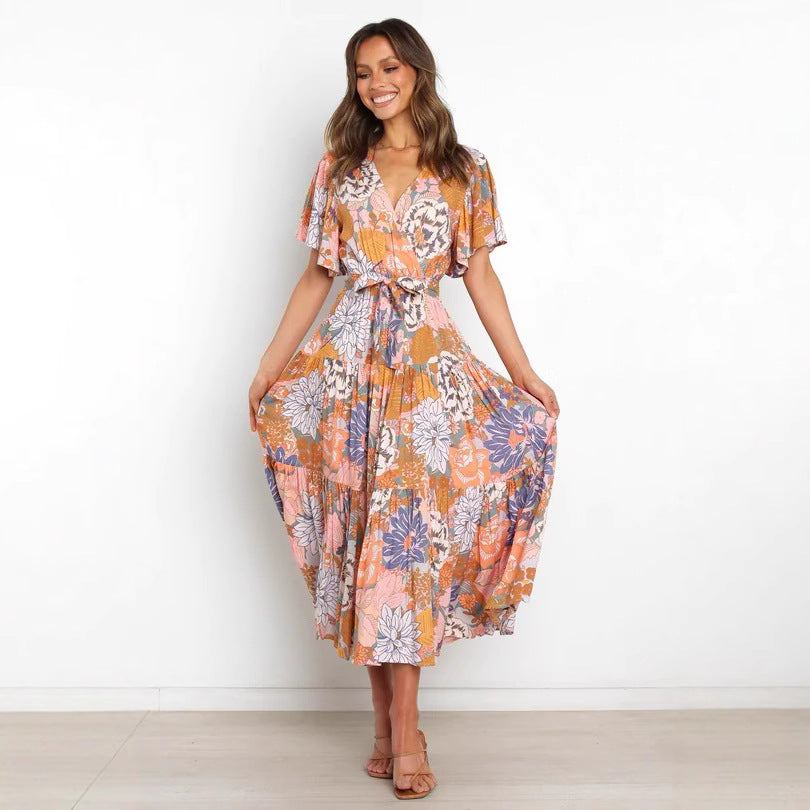 Chic and Stylish Women's Floral Ruffle Maxi Dress