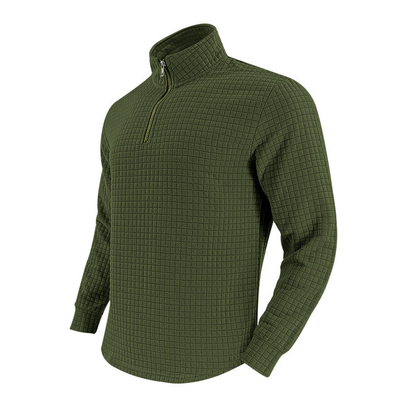 Men's midlayer pullover with high collar and textured design Chic and Style