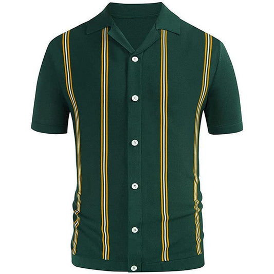 Chemise à manches courtes pour hommes avec motif à rayures graphiques Chic und Stil