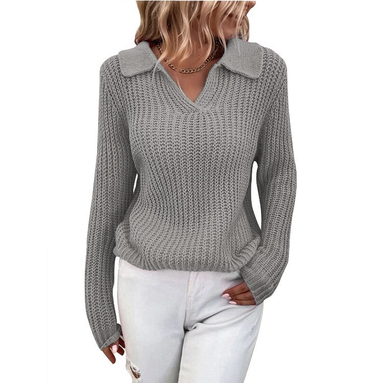 Pull en tricot pour femmes avec un col élégant et une coupe décontractée Chic und Stil