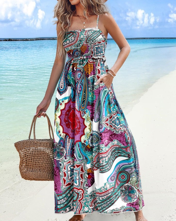 Robe maxi de soleil bohéme pour femmes Chic und Stil