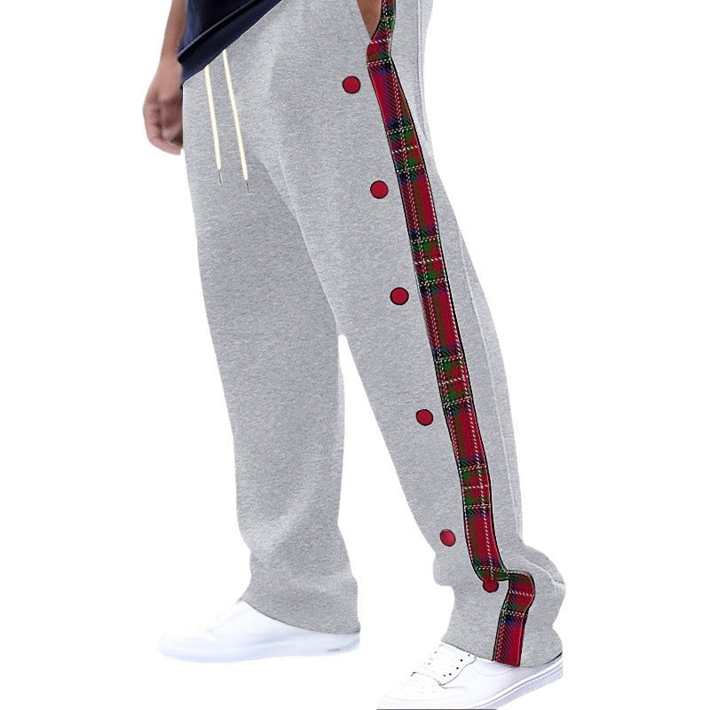 Pantalon de loisir sportif pour hommes avec boutons latéraux et motif à carreaux Chic und Stil