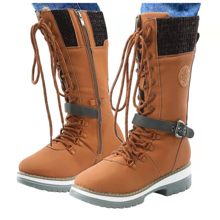 Bottes d'hiver robustes pour dames avec un design montant et des accents à la mode Chic und Stil