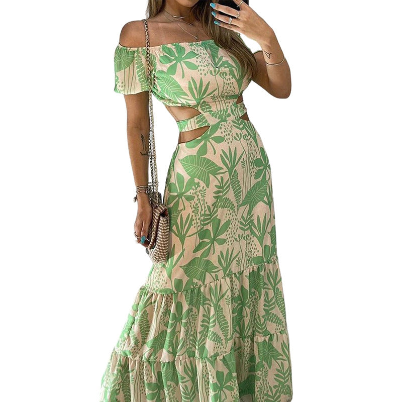 Robe Maxi à Volants Off-Shoulder pour Femmes Chic und Stil