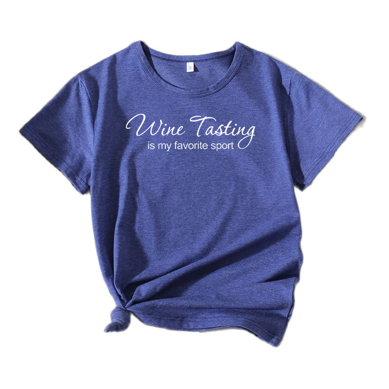 T-shirt de loisirs pour femmes Chic und Stil Vin Dégustation