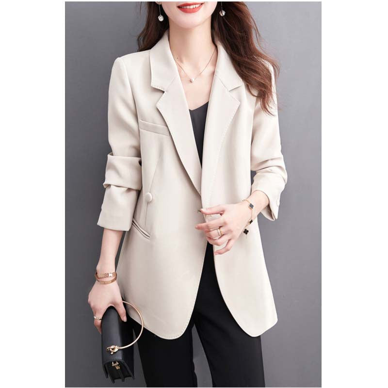 Blazer de bureau ajusté pour femme avec manches retroussées Chic und Stil