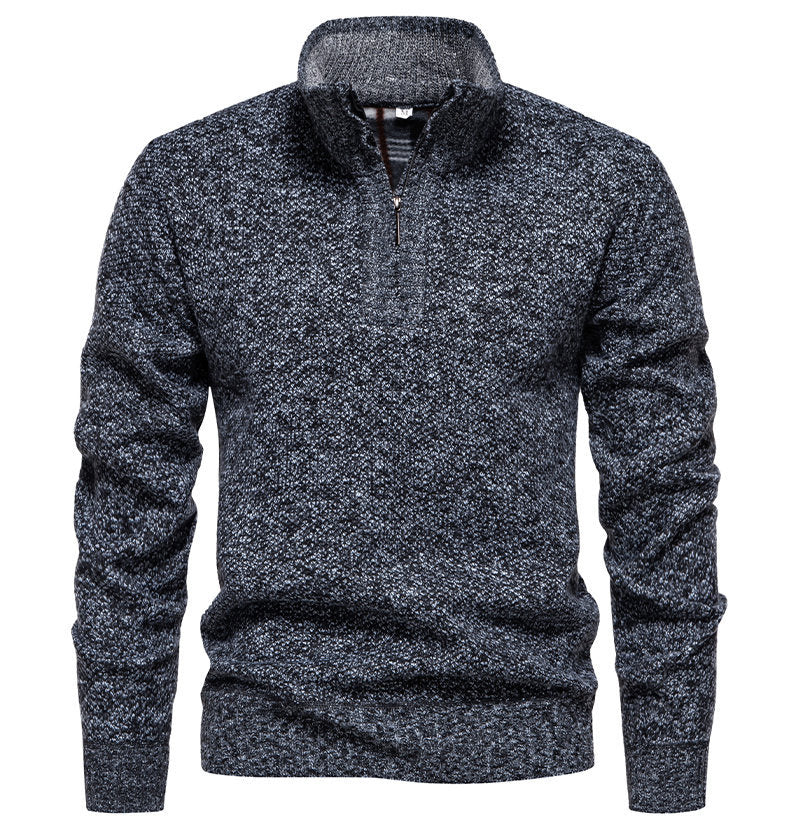 Pull-over zippé pour hommes avec design structuré Chic und Stil