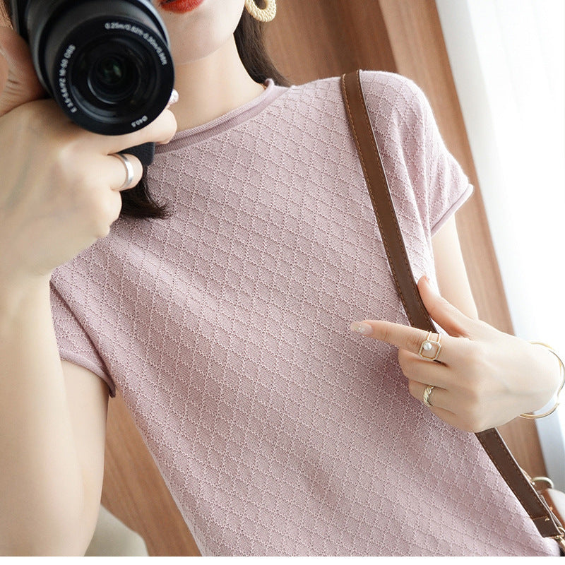 Top décontracté en tricot texturé Chic und Stil pour femmes