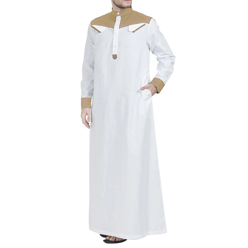 Hommes robe longue traditionnelle avec col moderne et poches pratiques Chic und Stil