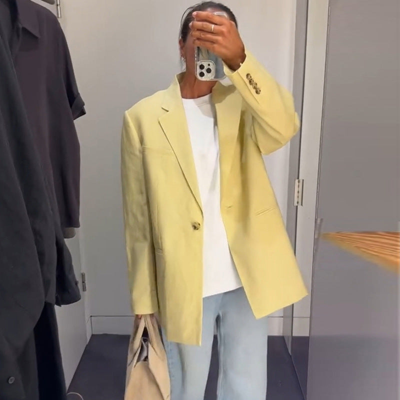 Blazer en lin décontracté pour femmes Chic und Stil