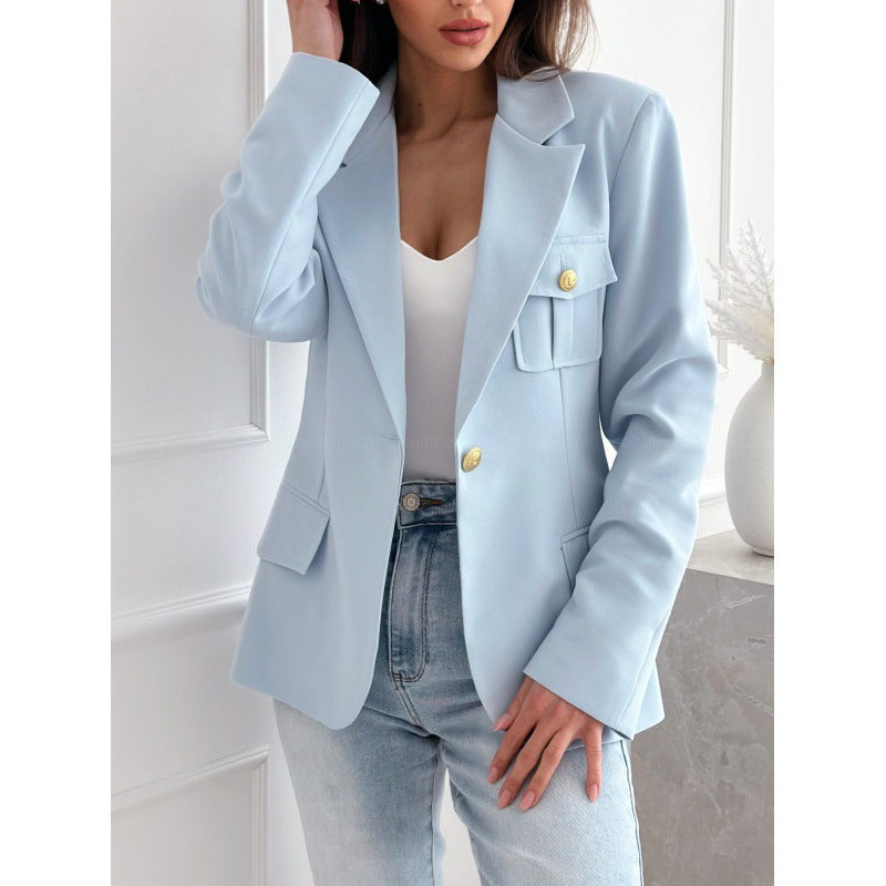 Blazer cintré classique à double bouton pour femmes avec détail de poches Chic und Stil