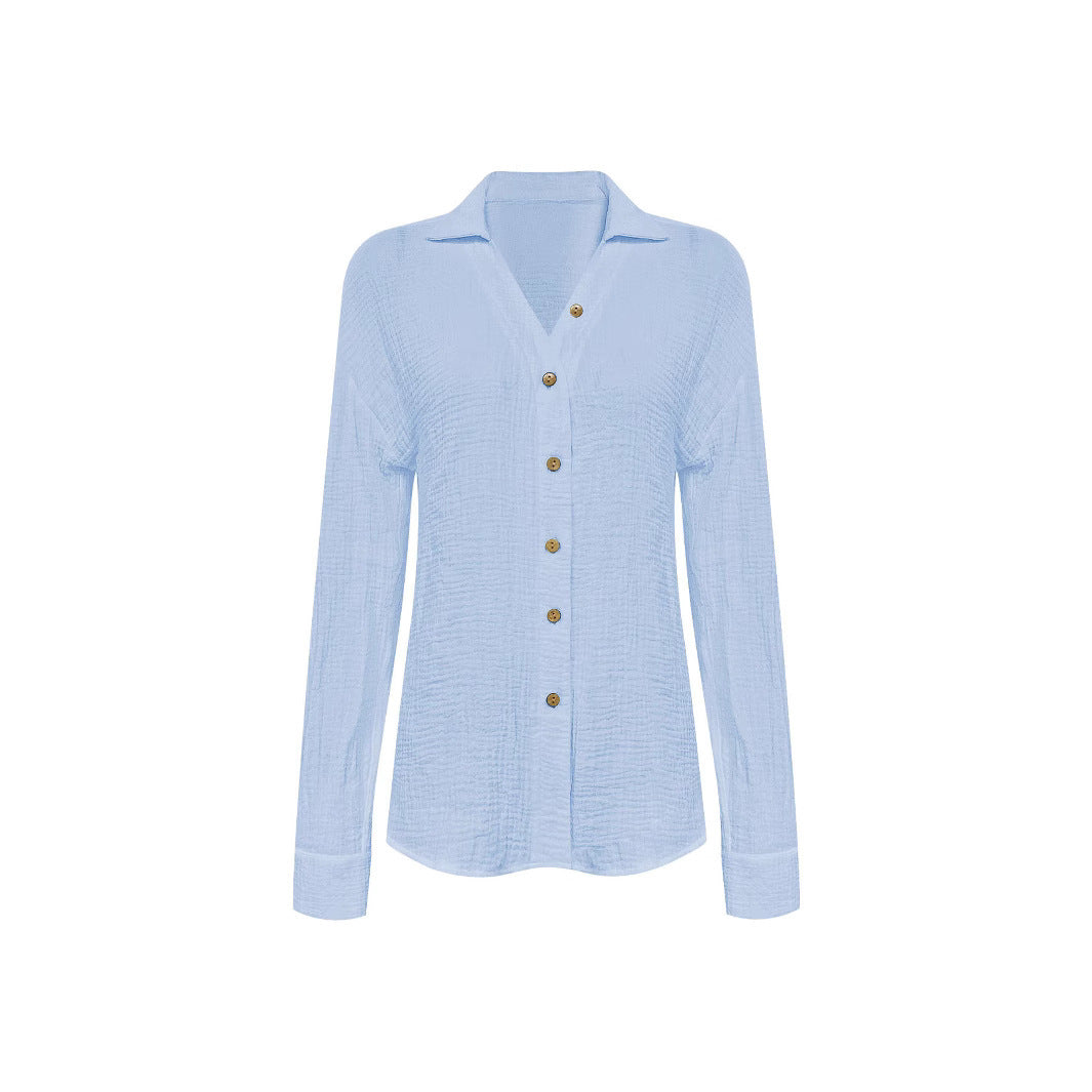 Chemise à boutons structurée légère pour femmes avec un nœud à l'avant Chic und Stil