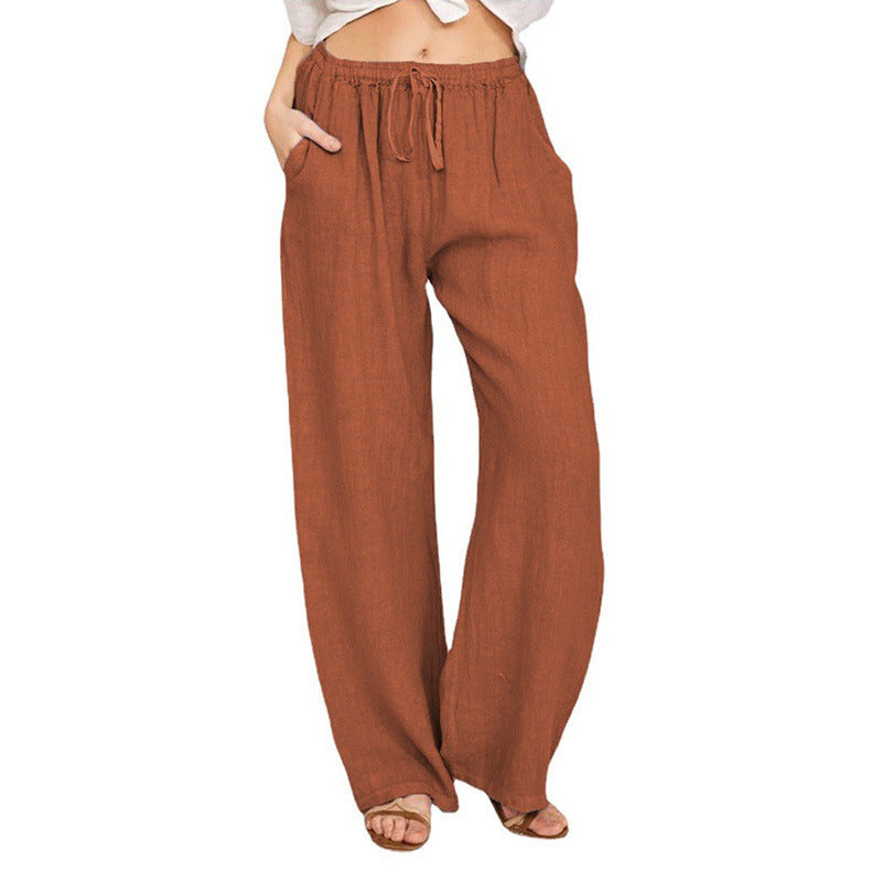 Women Comfortable and Casual Linen Pants with Elastic Waist Chic and Style