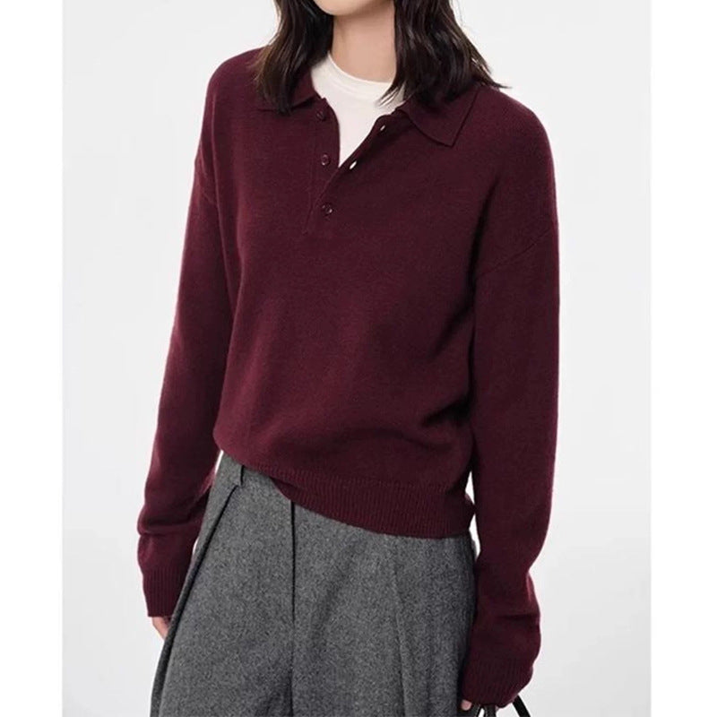 Pull en tricot polo classique pour femmes Chic und Stil