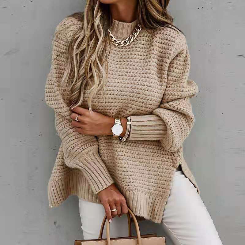 Pull en tricot épais pour femmes avec coupe décontractée et col montant Chic und Stil