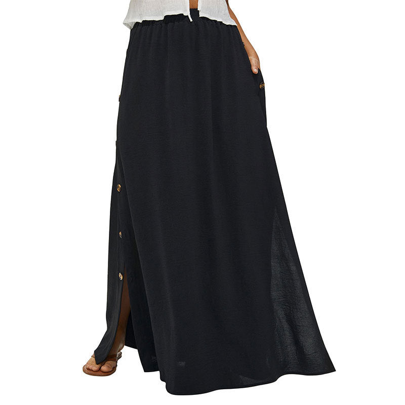 Jupe maxi taille haute femme avec détails en bouton Chic und Stil