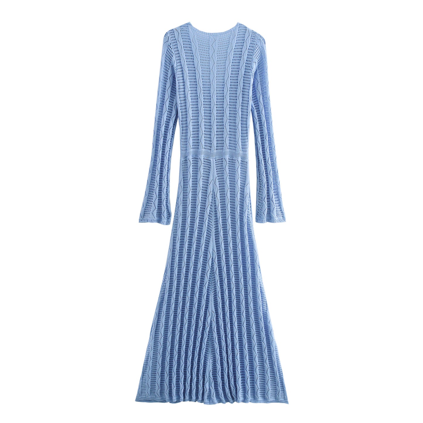Robe maxi pour femmes avec un motif au crochet raffiné et des manches élégantes Chic und Stil
