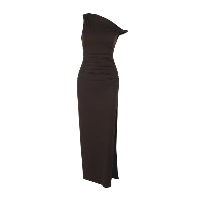 Robe maxi asymétrique à une épaule Chic und Stil pour femmes