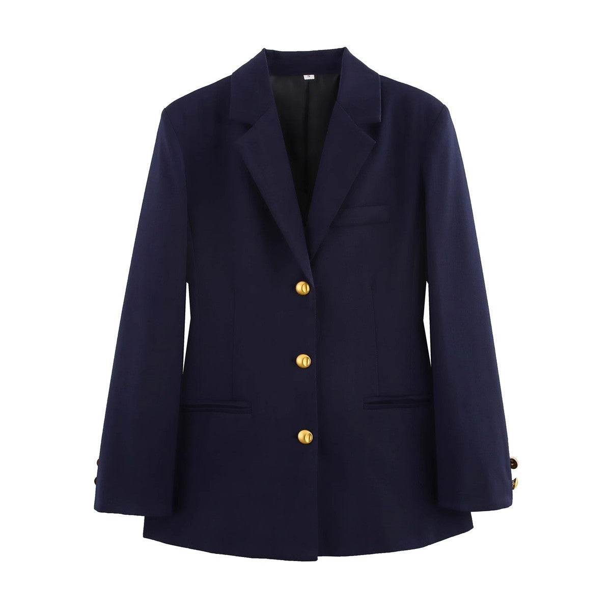 Blazer à carreaux pour femmes avec détails de boutons dorés Chic und Stil