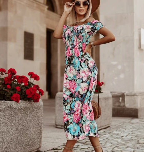Robe Maxi Florale Off-Shoulder Chic und Stil pour Femmes