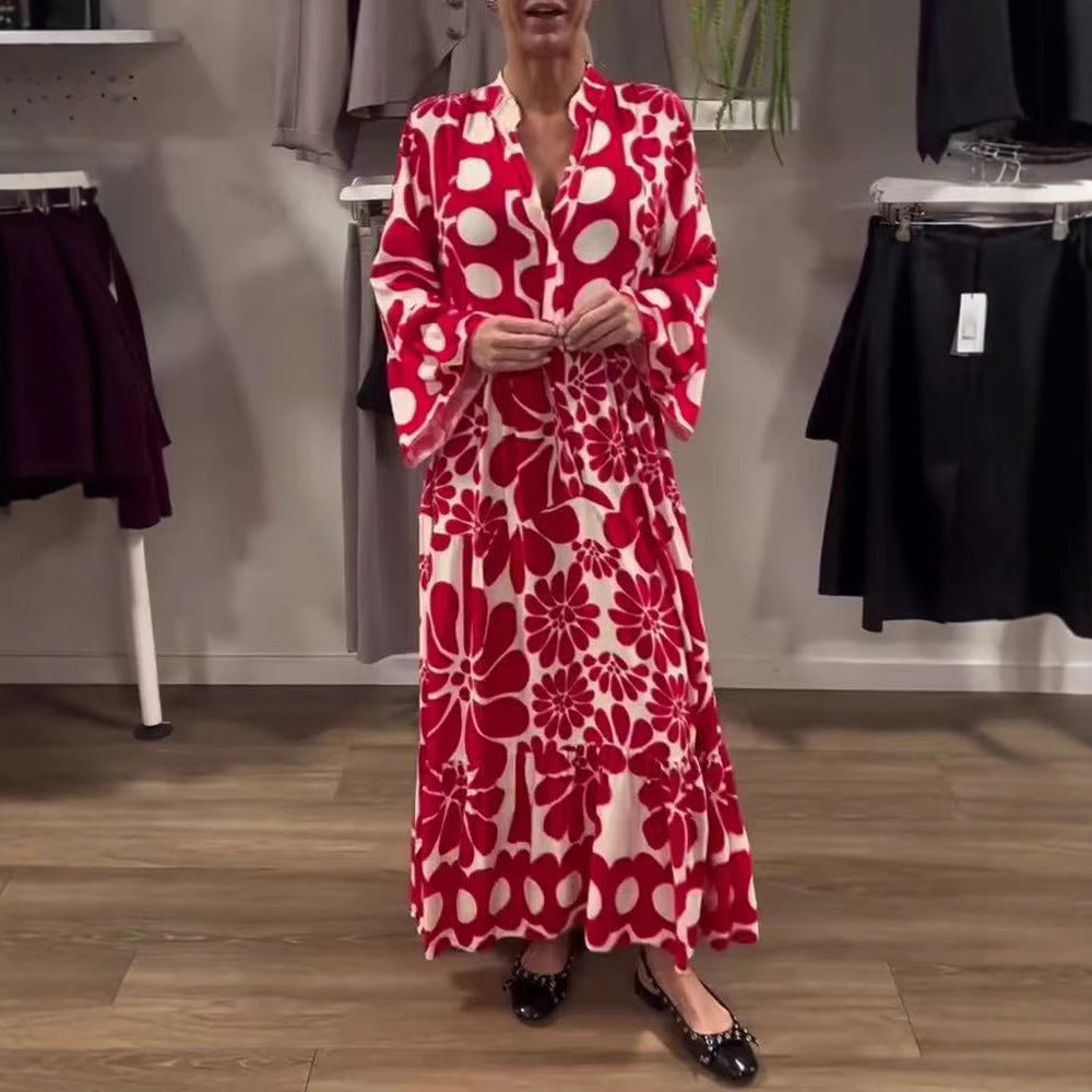 Robe maxi femme avec motif floral et coupe ample Chic und Stil