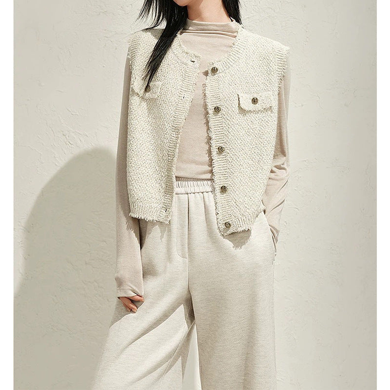 Gilet sans manches en tricot texturé pour femmes Chic und Stil
