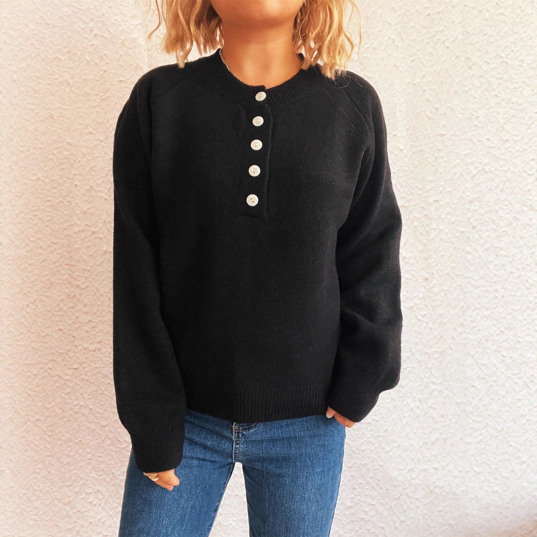 Pull en tricot confortable pour femmes avec détails de boutons Chic und Stil