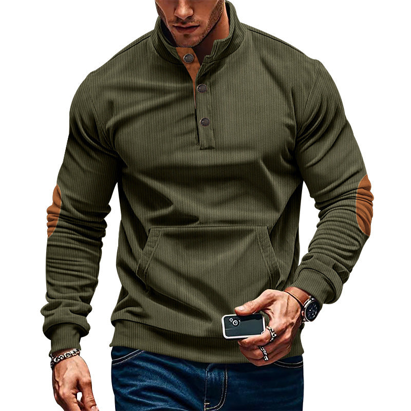 Pull décontracté pour hommes avec patte de boutonnage et surface texturée Chic und Stil
