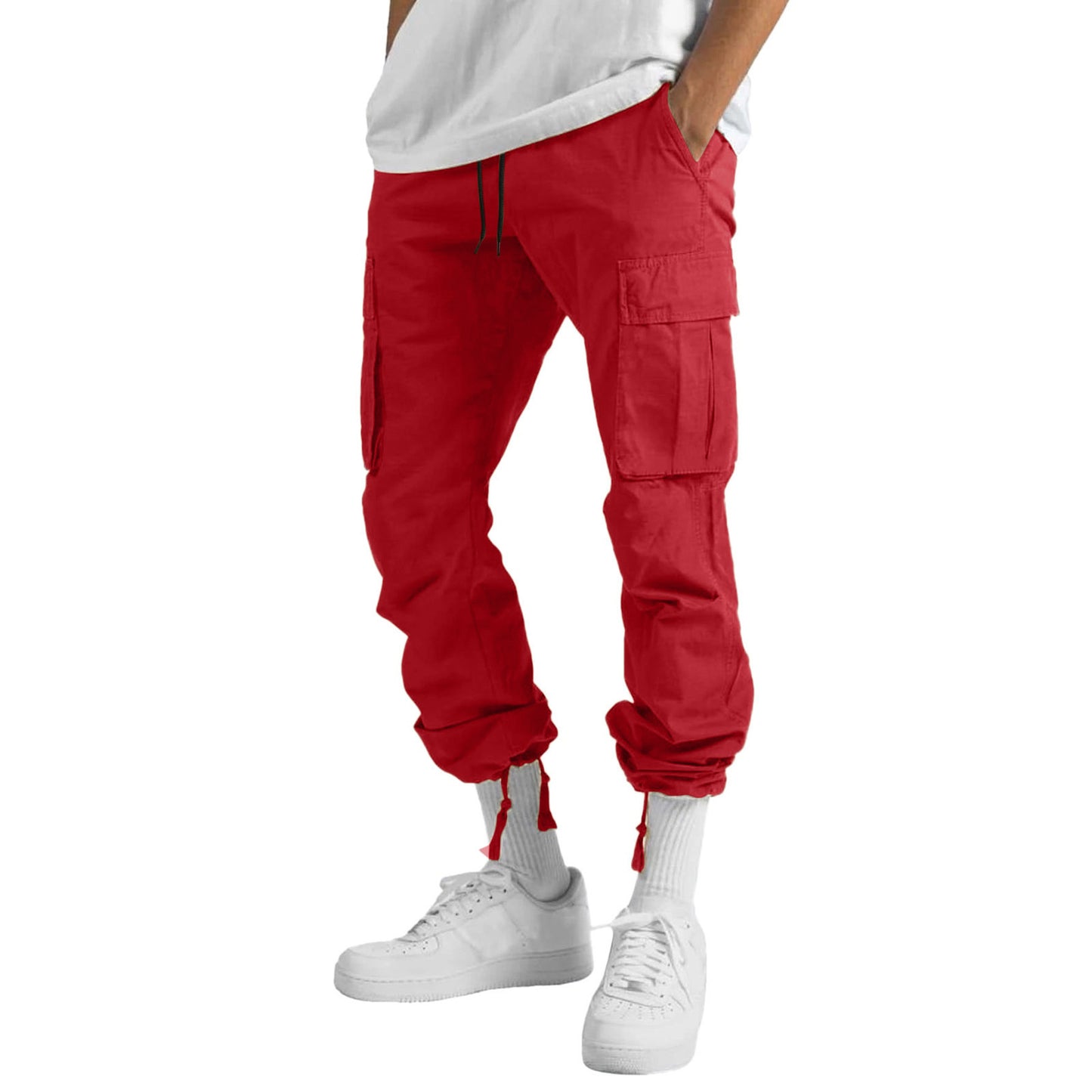 Pantalon cargo pour hommes avec poches latérales pratiques et taille réglable Chic und Stil