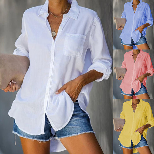 Chemise blouse pour femmes en coton léger avec col classique Chic und Stil