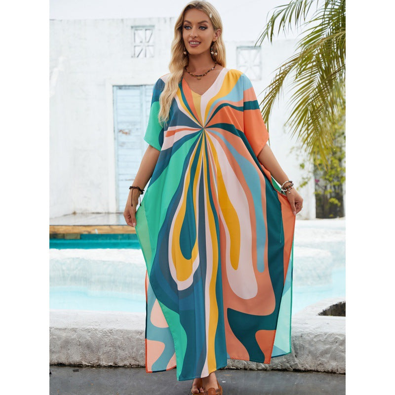 Femmes Bohemian robe de plage en drap de papillon Chic und Stil