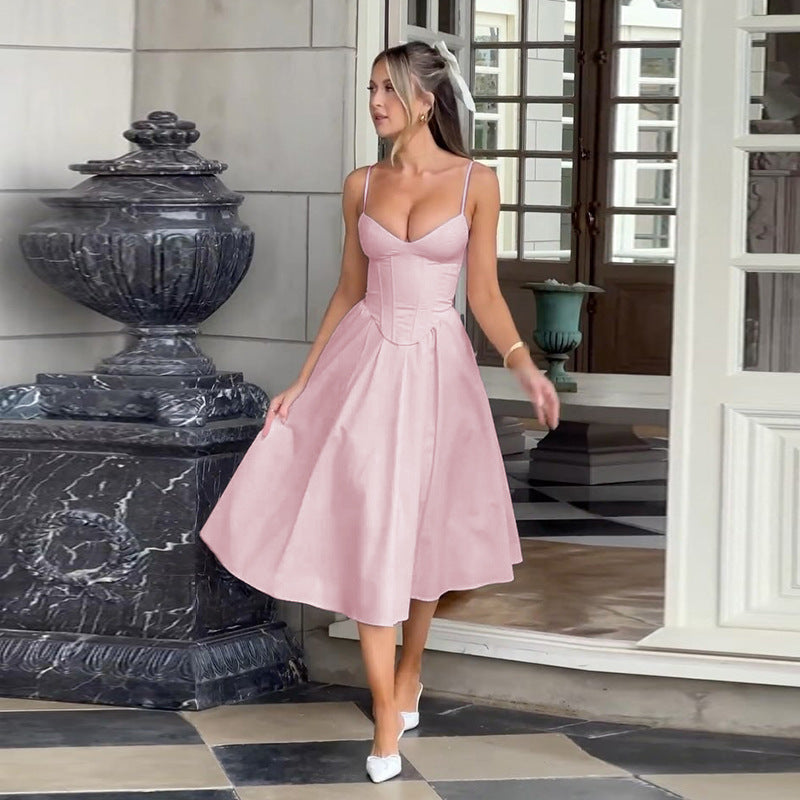 A-line midi dress for women with structured top Chic and Style