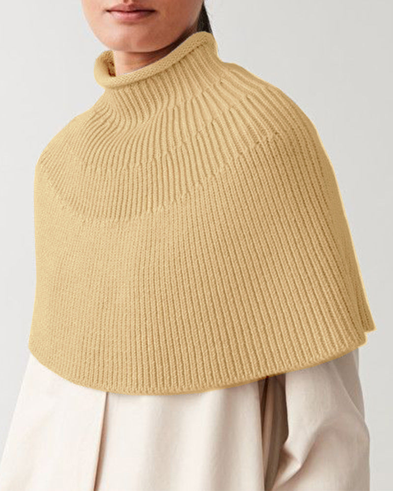 Cape en tricot pour dames avec col montant et fine structure en rib Chic und Stil