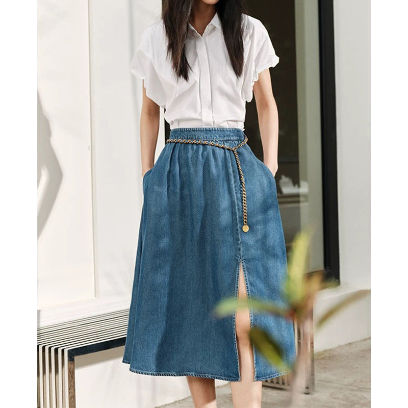 Haut à manches courtes pour femmes avec détail de taille cintrée Chic und Stil