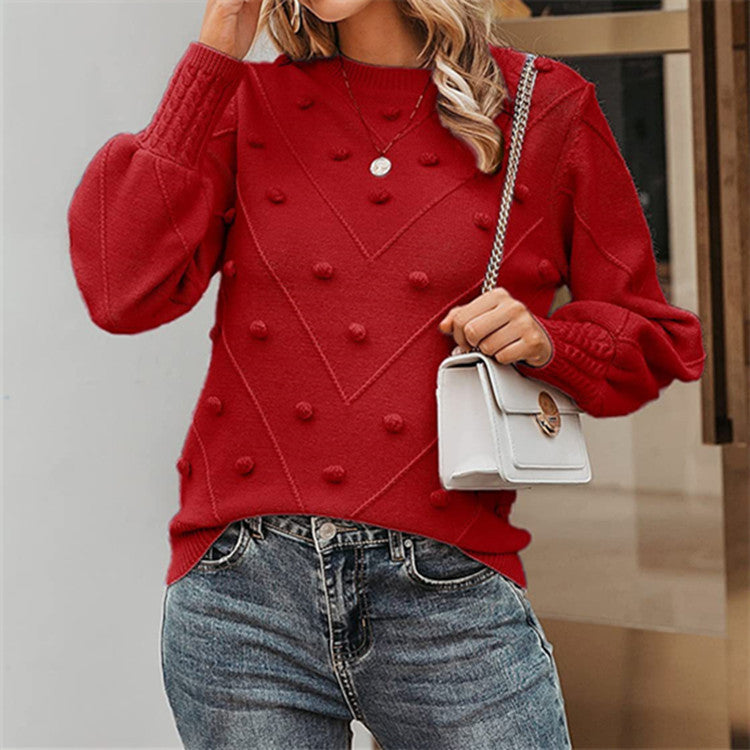 Pull en tricot pour femmes avec des pois 3D Chic und Stil