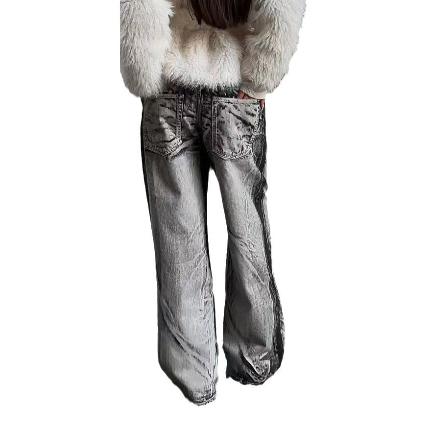 Baggy Jeans for women with a unique bicolored design Chic and Style