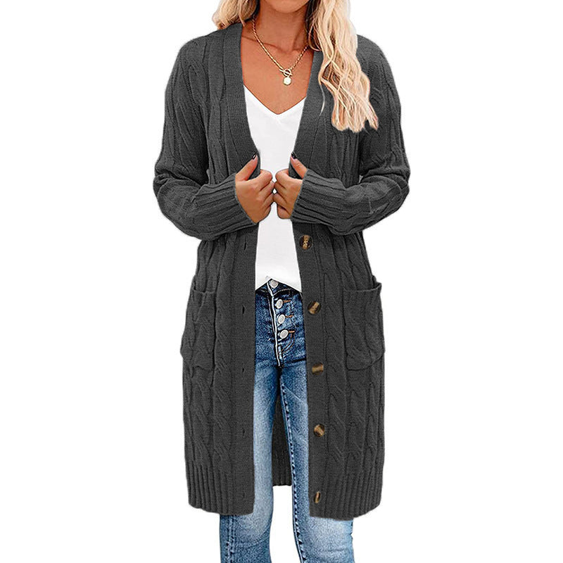 Cardigan en grosse maille pour femmes avec motif de tresses décoratif et poches pratiques Chic und Stil