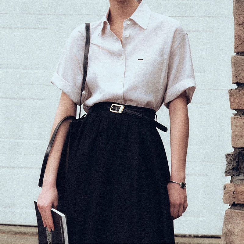 Chemise boutonnée décontractée à manches courtes pour femmes Chic und Stil