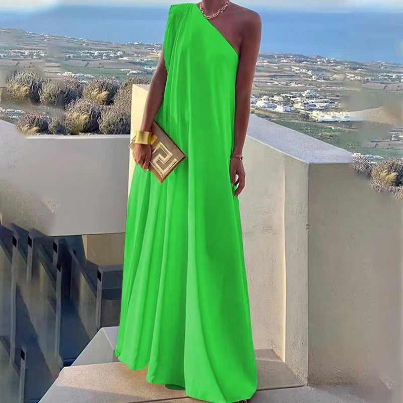 Robe maxi à épaule unique Chic und Stil pour femmes