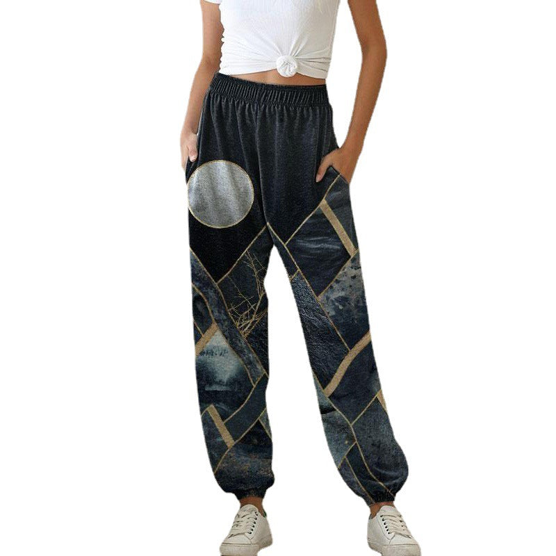 Women geometric print leisure pants Chic and Style