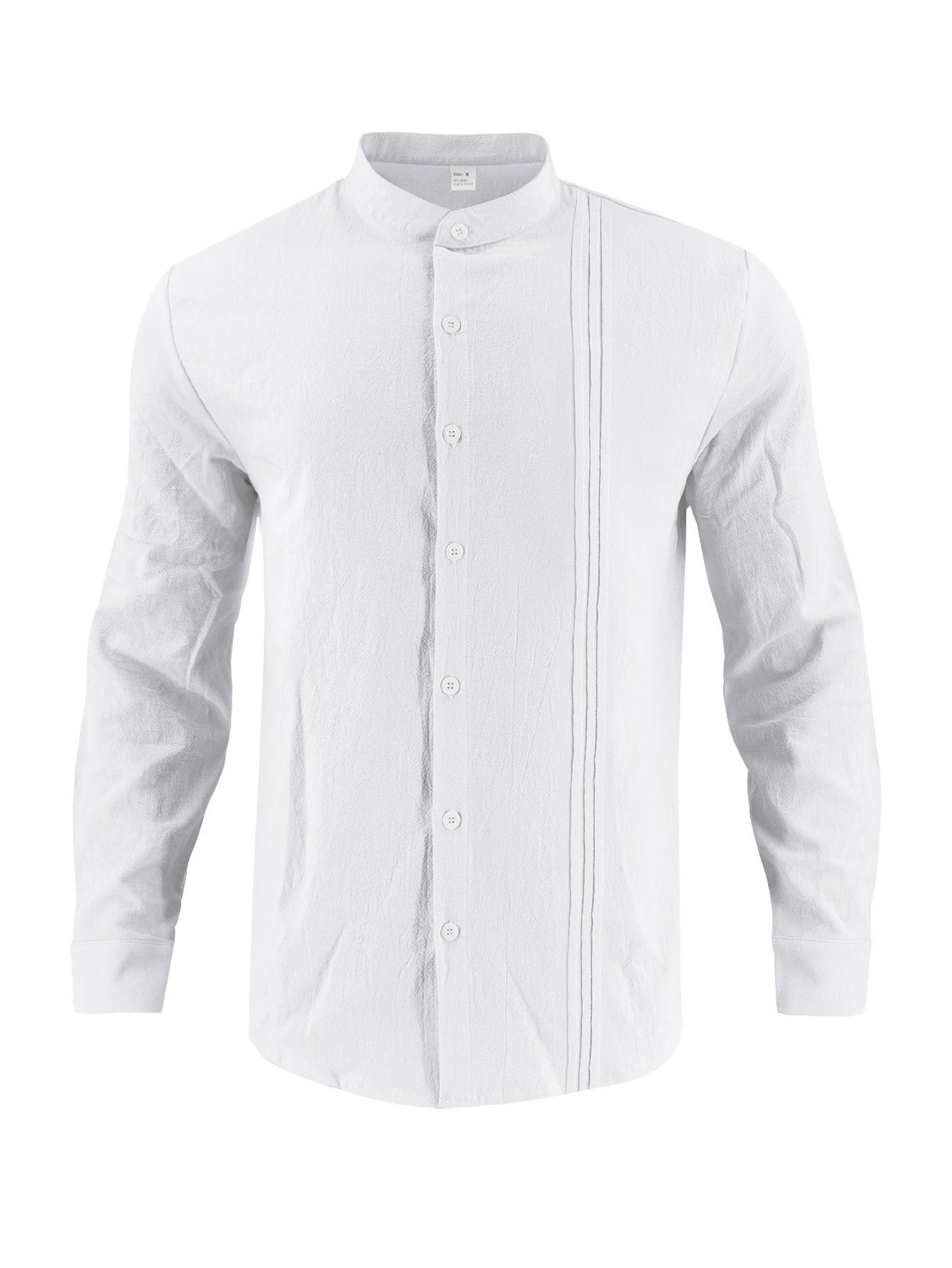 Chemise à manches longues tendance pour hommes avec surface texturée et col montant innovant Chic und Stil