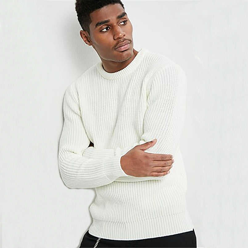 Pull en grosse maille pour hommes avec un design de côtes texturé et une coupe décontractée Chic und Stil