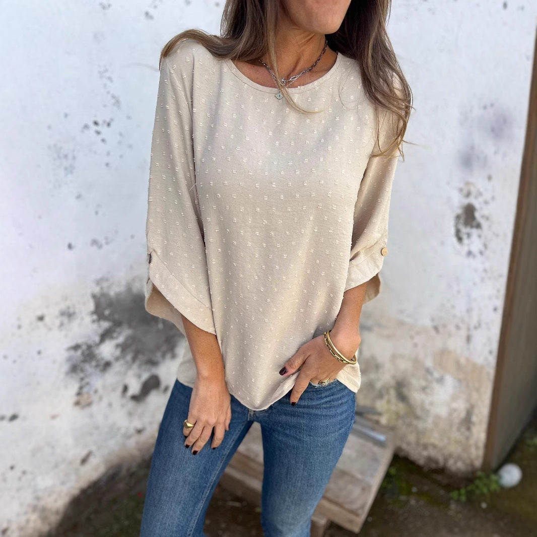 Blouse décontractée pour femmes avec design à pois décoratifs Chic und Stil