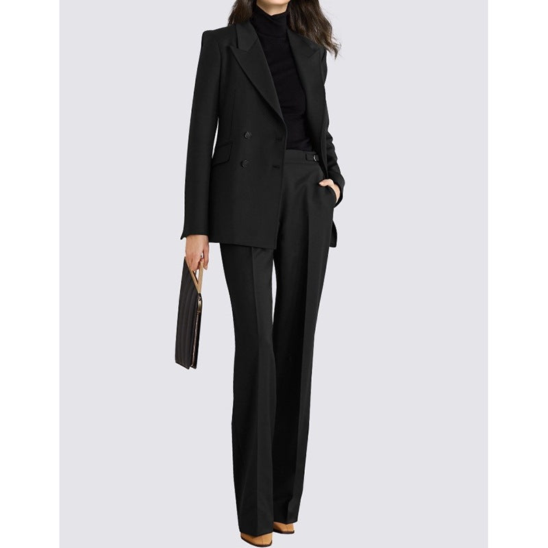Chic and Style women's double-breasted blazer and fitted pants set