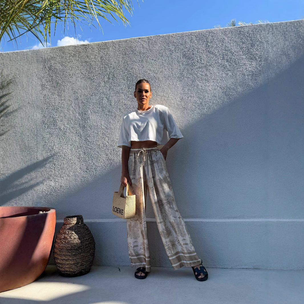 Pantalons de pyjama amples imprimés pour dames Chic und Stil